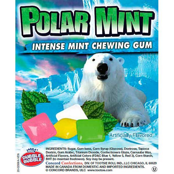 Dubble Bubble Chiclets Chewing Gum Tabs - Polar Mint: 1.5LB Jar - Candy Warehouse