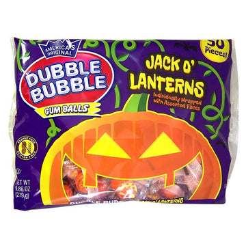 Dubble Bubble Jack-O-Lantern Pumpkins Wrapped Gumballs: 50-Piece Bag - Candy Warehouse