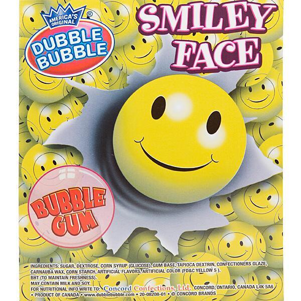 Dubble Bubble Smiley Face 1-Inch Gumballs: 850-Piece Case - Candy Warehouse