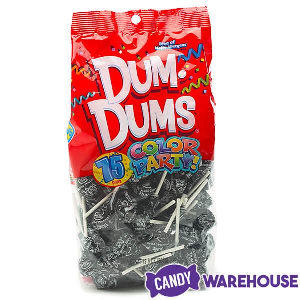 Dum Dums Black Party Pops - Cherry: 75-Piece Bag - Candy Warehouse