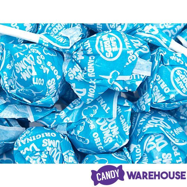 Dum Dums Caribbean Blue Party Pops - Cotton Candy: 5LB Bag - Candy Warehouse