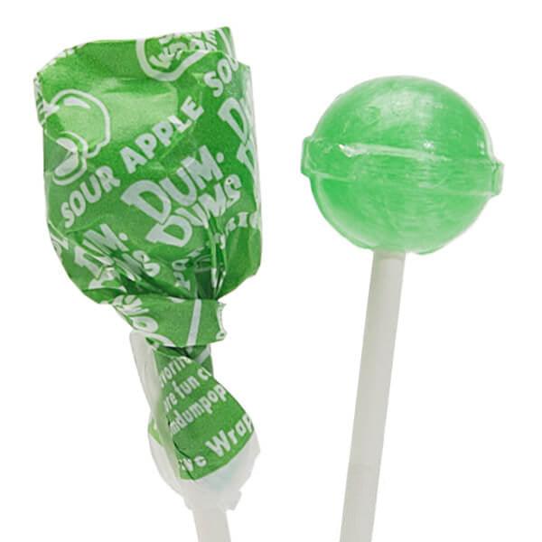 Dum Dums Green Party Pops - Sour Apple: 75-Piece Bag - Candy Warehouse