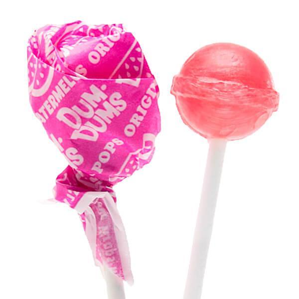Dum Dums Hot Pink Party Pops - Watermelon: 5LB Bag - Candy Warehouse