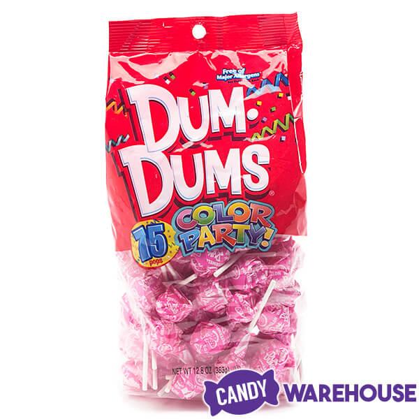 Dum Dums Hot Pink Party Pops - Watermelon: 75-Piece Bag - Candy Warehouse
