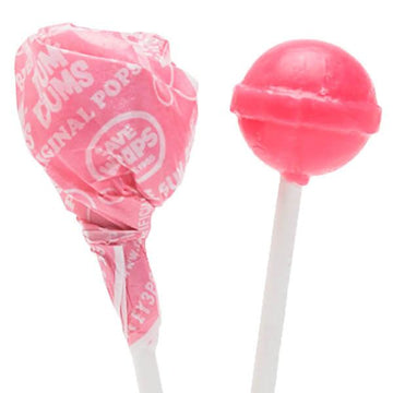Dum Dums Light Pink Party Pops - Bubble Gum: 75-Piece Bag - Candy Warehouse