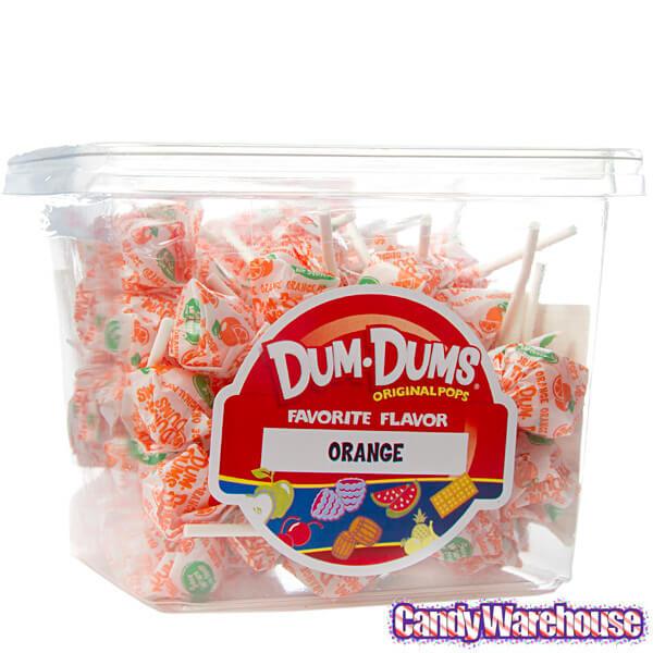 Dum Dums Pops - Orange: 1LB Tub - Candy Warehouse