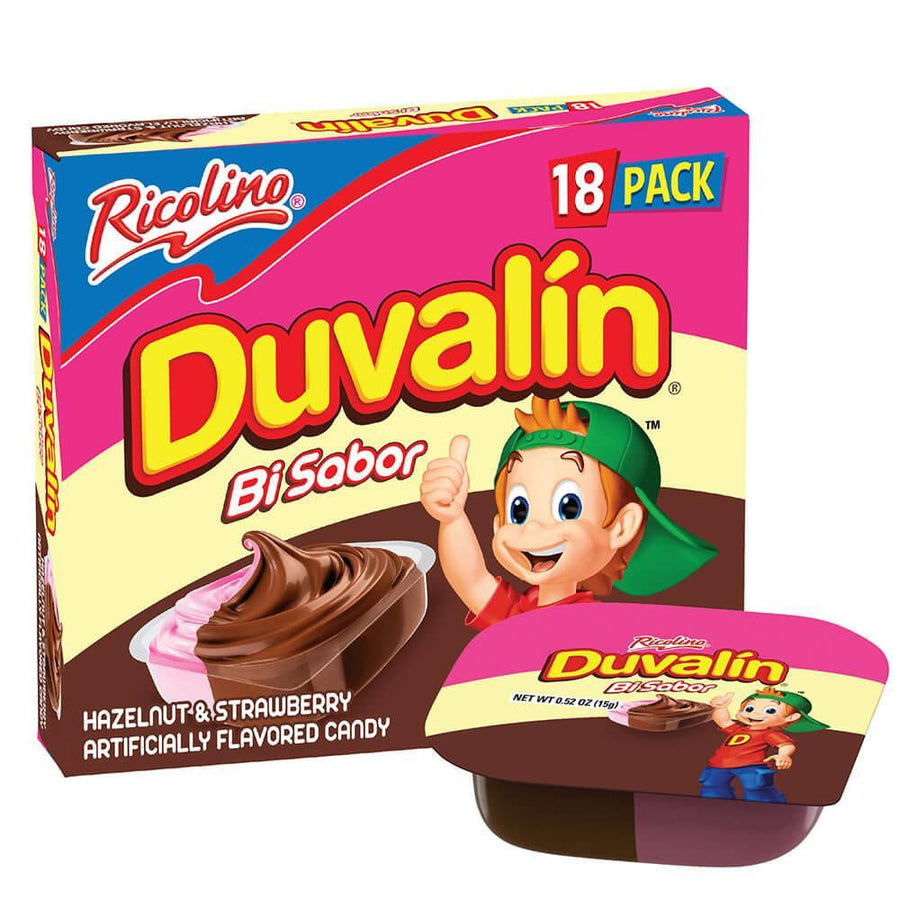 Duvalin Hazelnut and Strawberry Candy Packs: 18-Piece Box - Candy Warehouse