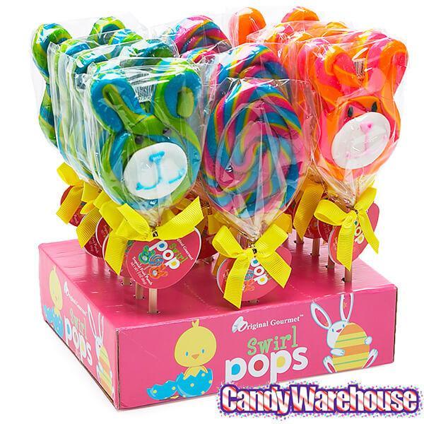 Easter Swirl Pops Assortment: 18-Piece Display - Candy Warehouse