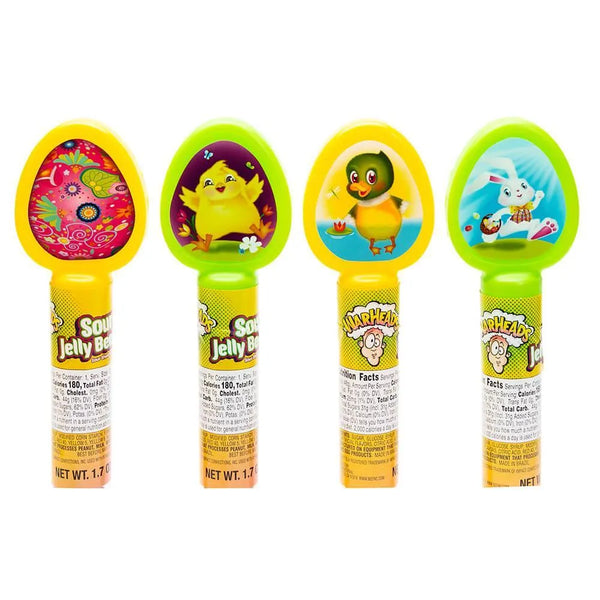 Easter Warheads Sour Jelly Beans Candy Tubes: 24-Piece
