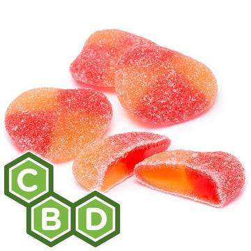 Eddy Edibles Peaches CBD Gummies THC Free 1500mg: 30 Gummy Slices - Candy Warehouse