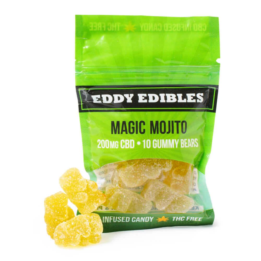 Eddy Edibles Sour Mojito CBD Gummies THC Free 200mg: 10 Gummy Bears - Candy Warehouse