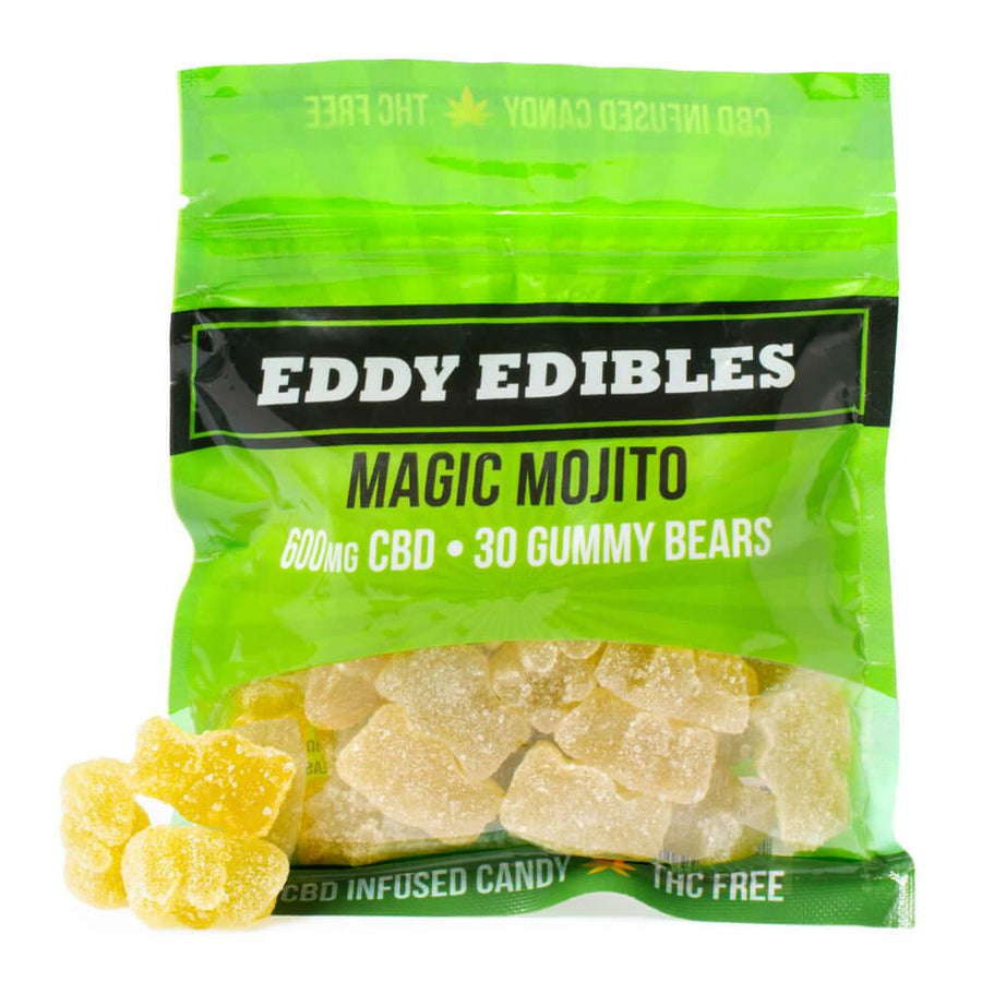 Eddy Edibles Sour Mojito CBD Gummies THC Free 600mg: 30 Gummy Bears - Candy Warehouse