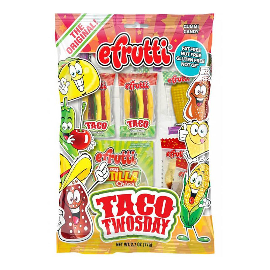 Efrutti Gummi Taco Twosday Bags: 12-Piece Box - Candy Warehouse