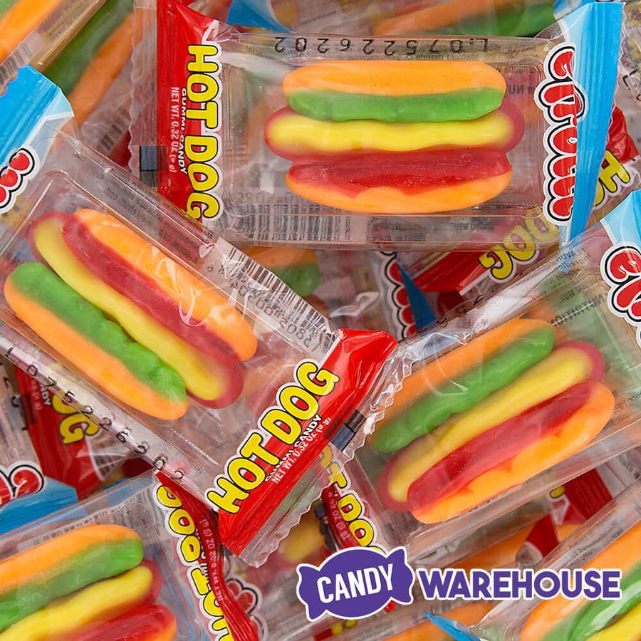 Efrutti Gummy Hot Dogs Candy: 60-Piece Box - Candy Warehouse
