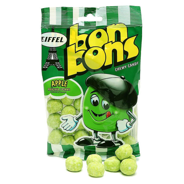  Eiffel Bon Bons Chewy Candy 5-Flavor Variety: Two 4 oz Bags  Each of Apple, Strawberry, Blue Raspberry, Cherry, and Caramel in a  BlackTie Box (10 Items Total) : Grocery & Gourmet Food