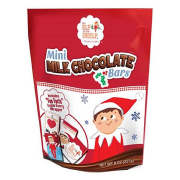 Elf on the Shelf Mini Milk Chocolate Bars: 15-Piece Bag - Candy Warehouse