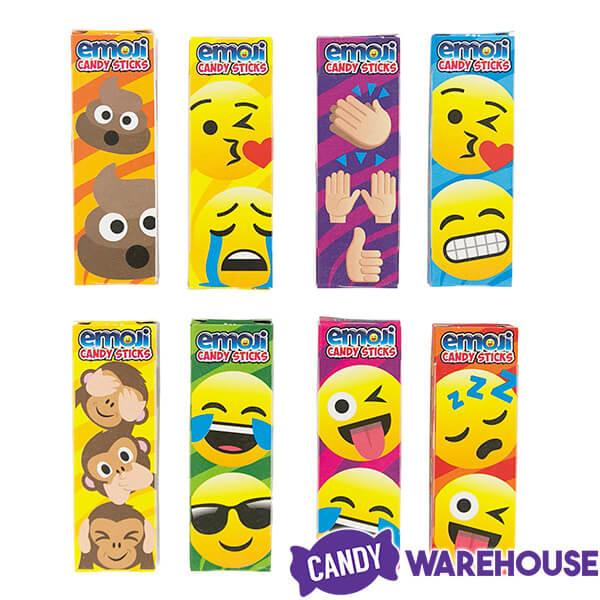 Emoji Character Candy Sticks 2-Packs: 100-Piece Bag - Candy Warehouse