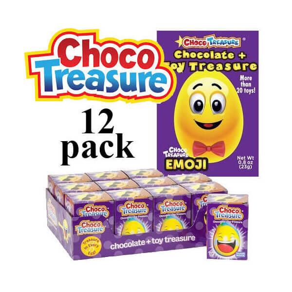 Emoji ChocoTreasure Surprise Eggs with Toy Inside: 12-Piece Box - Candy Warehouse