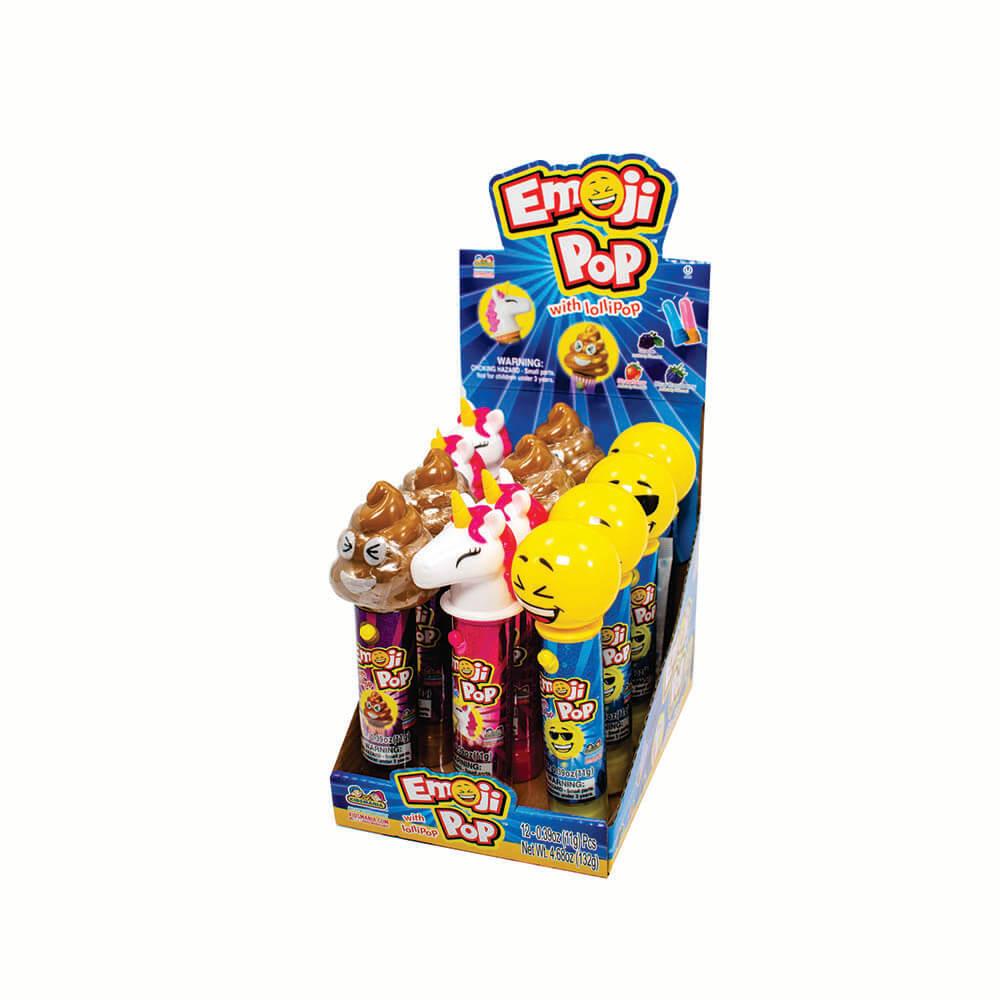 Emojipop Lollipop Toys: 12-Piece Box - Candy Warehouse