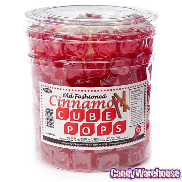 Espeez Cube Pops - Cinnamon: 100-Piece Tub - Candy Warehouse