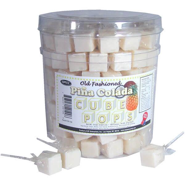Espeez Cube Pops - Pina Colada: 100-Piece Tub - Candy Warehouse
