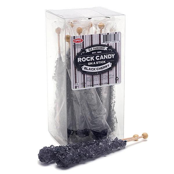 Espeez Rock Candy Crystal Sticks - Black Cherry: 12-Piece Box - Candy Warehouse