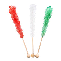 Espeez Rock Candy Crystal Sticks - Christmas Colors Assortment: 36-Piece Tub - Candy Warehouse