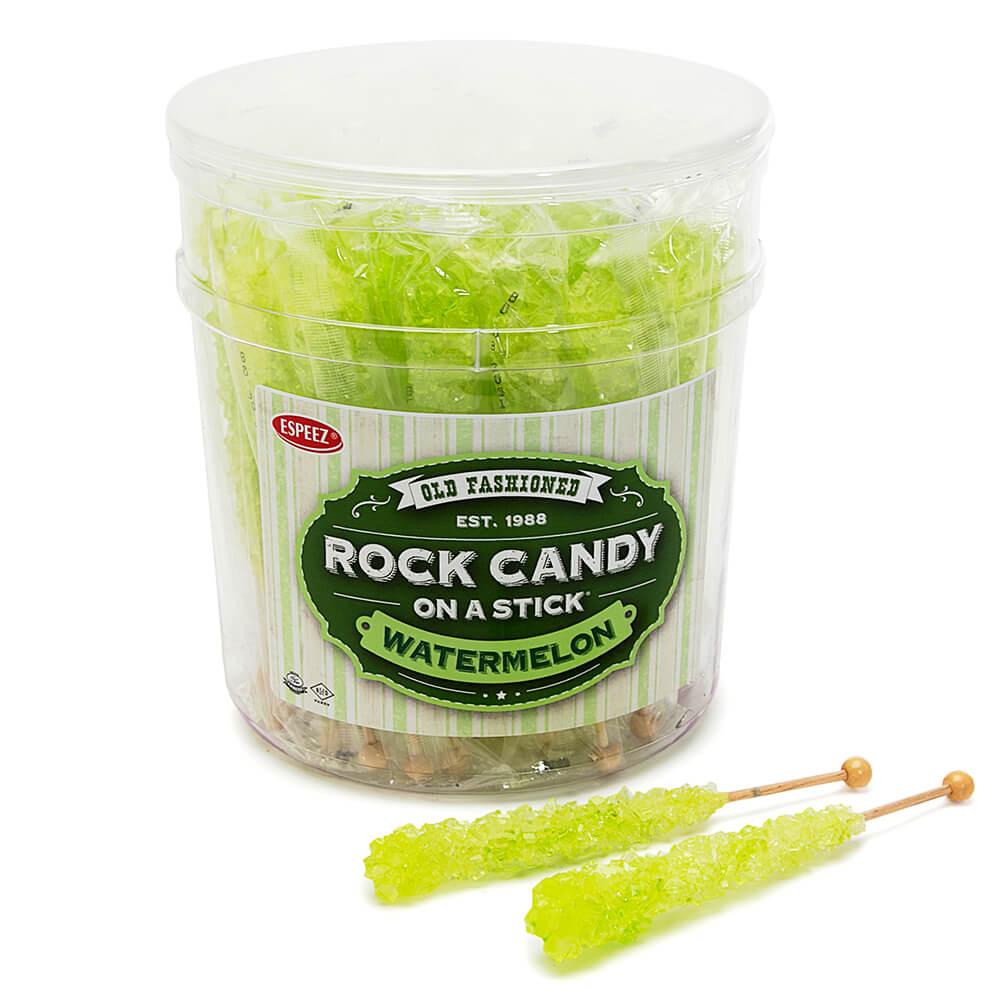 Espeez Rock Candy Crystal Sticks - Light Green: 36-Piece Tub - Candy Warehouse