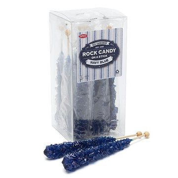 Espeez Rock Candy Crystal Sticks - Navy Blue: 12-Piece Box - Candy Warehouse