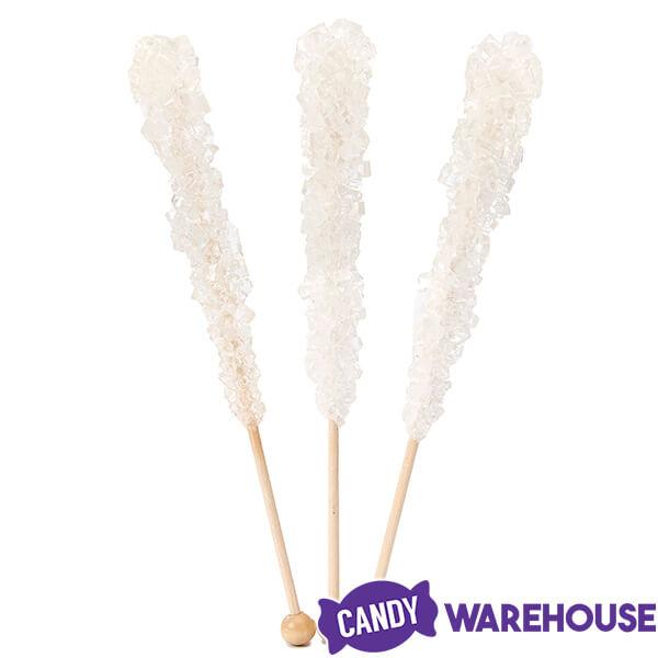 Espeez Rock Candy Crystal Sticks - White Sugar: 12-Piece Box - Candy Warehouse