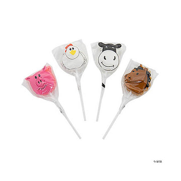 Farm Animal Lollipops: 12-Piece Box - Candy Warehouse