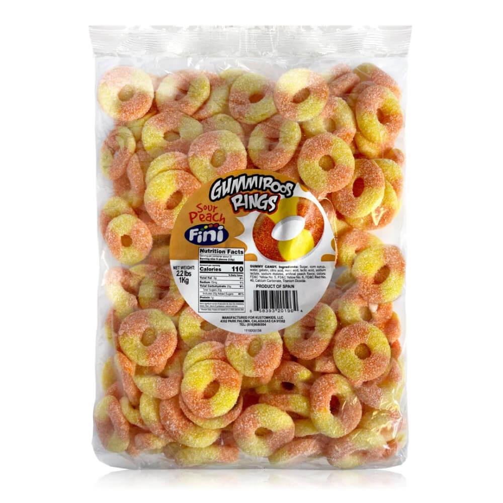 Fini Sour Peach Gummy Rings: 1KG Bag - Candy Warehouse