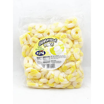 Fini Sour Pineapple Gummy Rings: 1KG Bag - Candy Warehouse