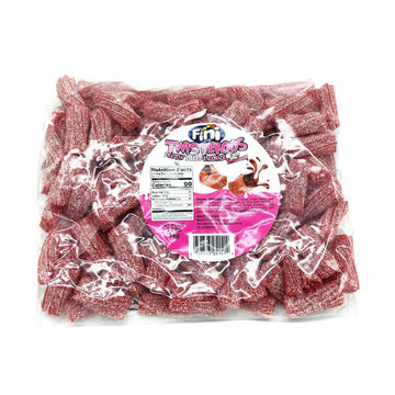 Fini Twisteroos Pectin Filled Licorice Bites - Sour Strawberry: 1KG Bag - Candy Warehouse
