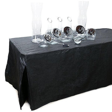 Fitted Table Cover For Standard 6-Foot Rectangular Table - Black - Candy Warehouse