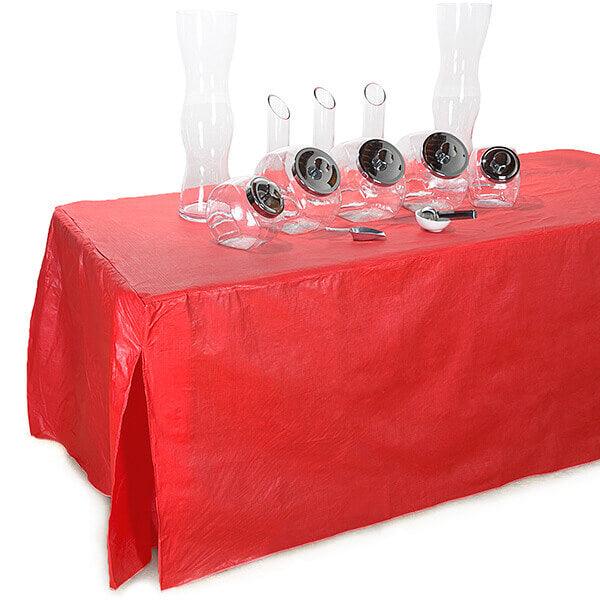 Fitted Table Cover For Standard 6-Foot Rectangular Table - Red - Candy Warehouse