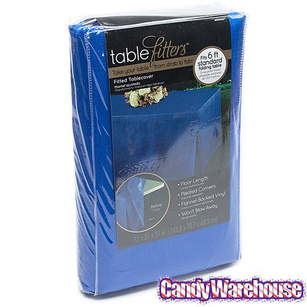 Fitted Table Cover For Standard 6-Foot Rectangular Table - Royal Blue - Candy Warehouse