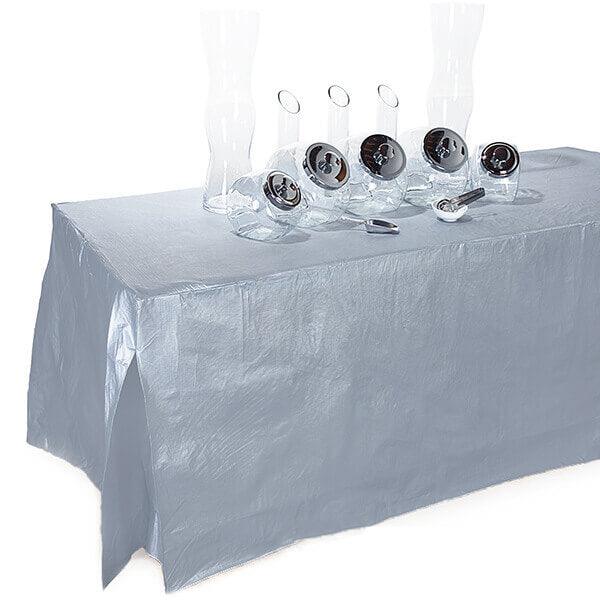 Fitted Table Cover For Standard 6-Foot Rectangular Table - Silver - Candy Warehouse