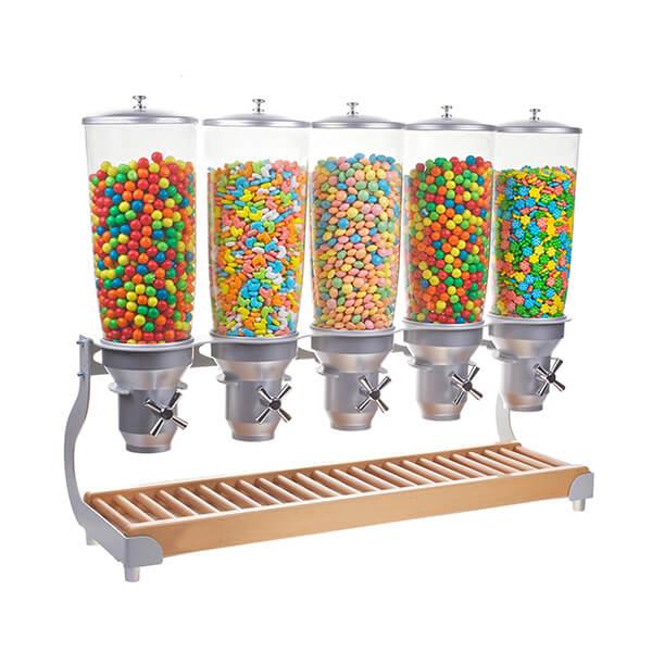 Five Cylinder Tabletop Candy Dispenser: 1.4 Gallon - Candy Warehouse
