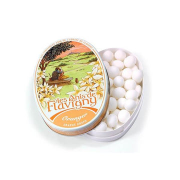 Flavigny Pastilles Candy Tins - Orange: 8-Piece Box - Candy Warehouse