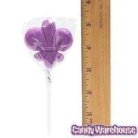 Fleur De Lis Symbol Mardi Gras Lollipops: 12-Piece Box - Candy Warehouse