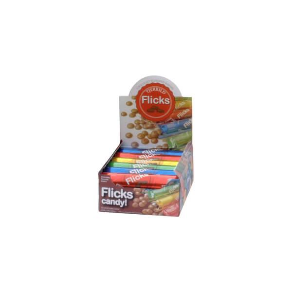 Flicks Chocolate Wafers Candy Tubes: 12-Piece Box - Candy Warehouse