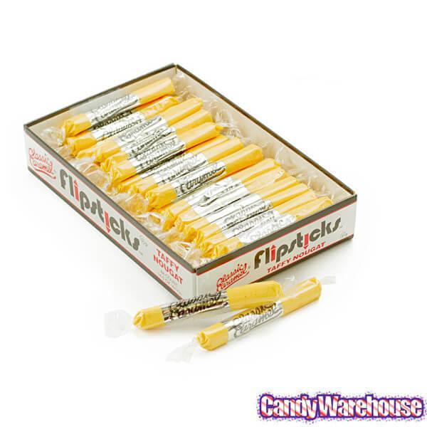 Flipsticks Nougat Taffy Candy - Banana: 48-Piece Caddy - Candy Warehouse