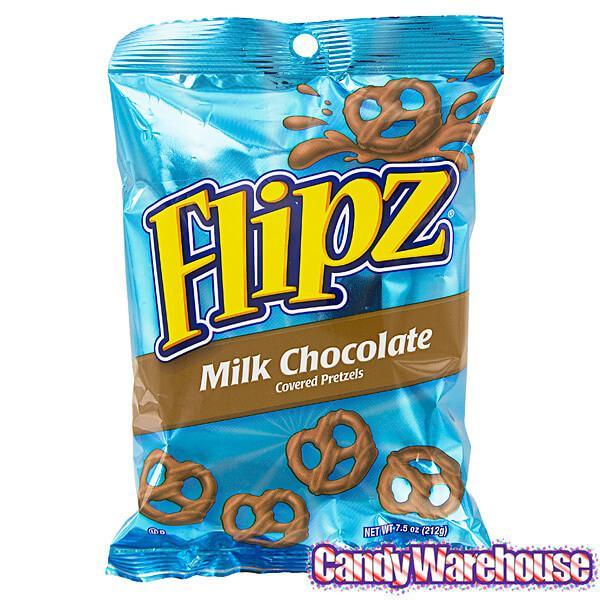 Flipz Milk Chocolate Mini Pretzels: 7.5-Ounce Bag - Candy Warehouse