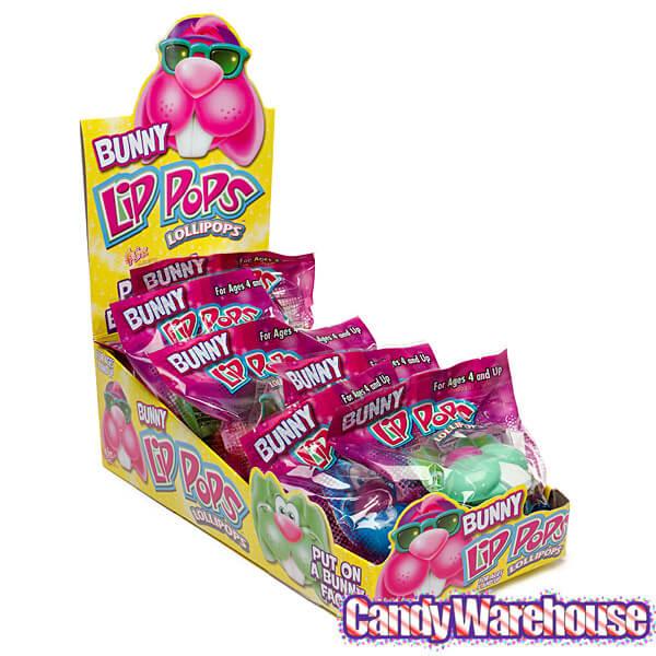 Flix Candy Easter Bunny Lip Pops Candy Packs: 12-Piece Display - Candy Warehouse