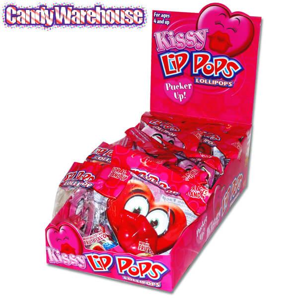Flix Candy Kissy Lip Pops Candy Packs: 12-Piece Display - Candy Warehouse