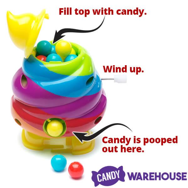 Flix Candy Wind-up Poop Emoji Candy Dispensers: 6-Piece Display - Candy Warehouse
