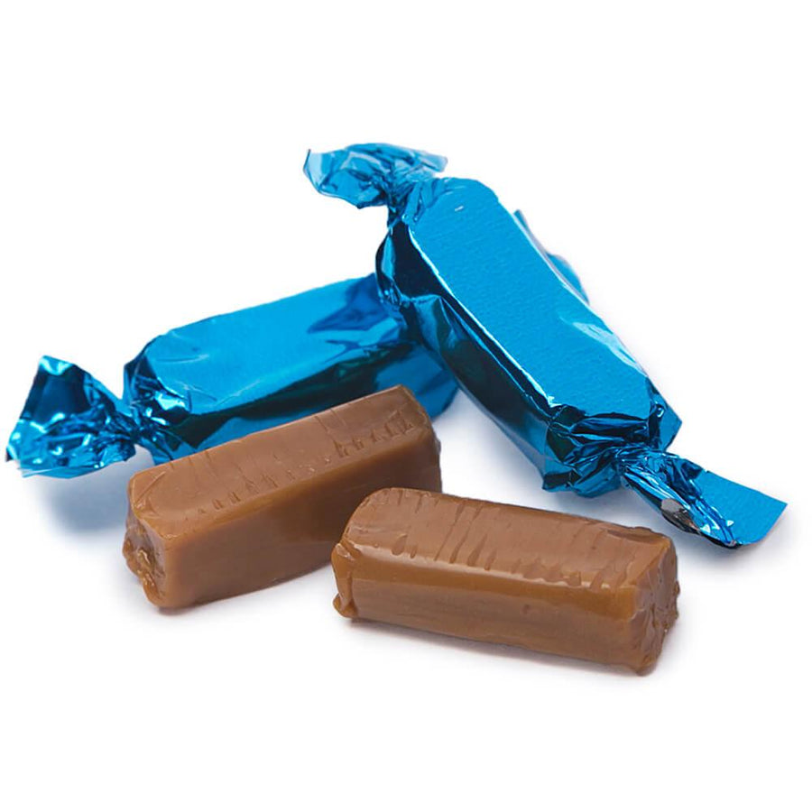 Foiled Caramel Candy - Blue: 180-Piece Bag - Candy Warehouse
