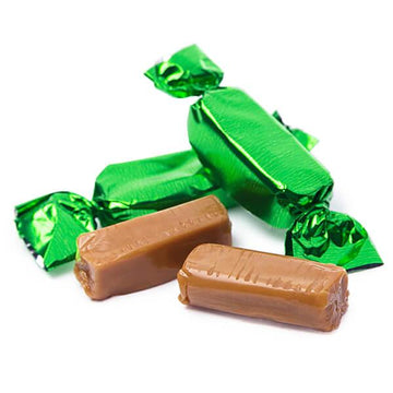 Foiled Caramel Candy - Green: 180-Piece Bag - Candy Warehouse