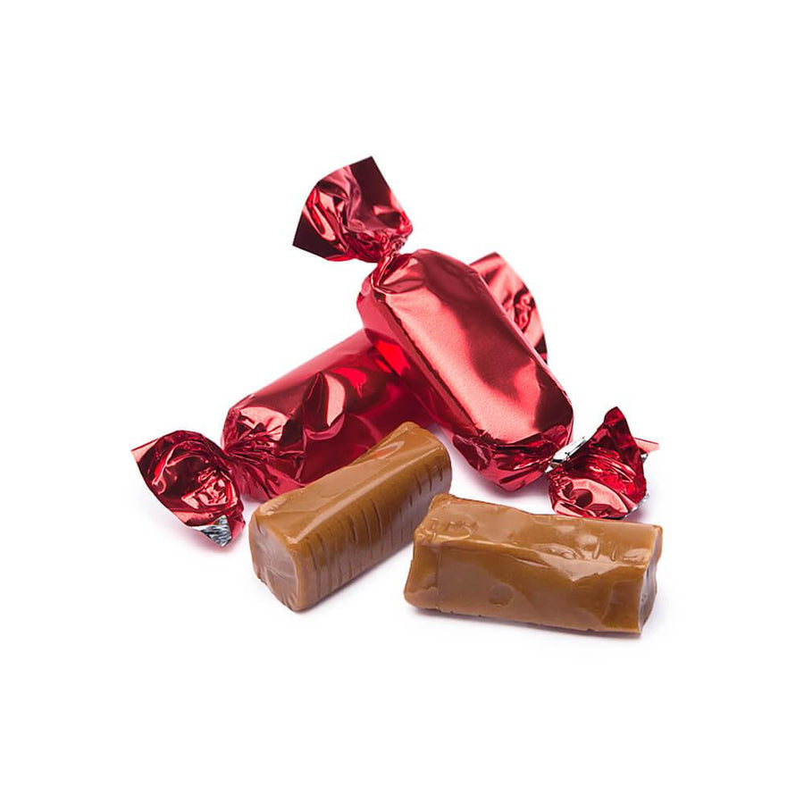 Foiled Caramel Candy - Red: 180-Piece Bag - Candy Warehouse